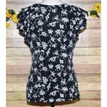Dress Barn Vintage 2 Piece Y2K Ladies M Black Floral Skirt & Top Ruffle Babydoll Photo 8