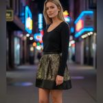 Vintage Pink Tartan Black and Gold Mini Skirt Holiday Festive Sz 12 Photo 2