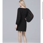 White House | Black Market  Boat Neck Pleated Long Sleeve Mini Shift Dress Photo 1