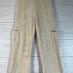 ZARA fuzzy knit ivory ribbed womens pants size 11-12 (waist 24") Photo 0
