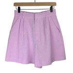 ZARA NWT High Rise Bermuda Shorts Sz Small Linen Blend Lilac Purple Photo 0