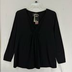 H&M NEW  Lace V-Neck Long Sleeve Blouse Women’s L Black Photo 0
