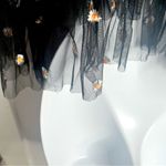 Smak Parlour Black Embroidered Daisy Mesh Ruffle Top Tier Peter Pan Collar M NWT Size M Photo 7