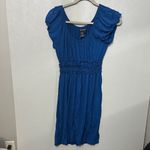Max edition  Blue Short Sleeve Smocked Dress Photo 1