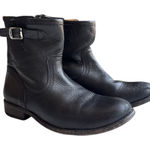 Frye Pippa Black Leather Buckle Moto Short Boots Women’s Size 6 Photo 0
