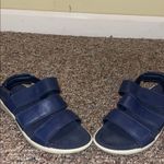 Ecco Womens  Babett Three Strap Blue Leather Sandals Photo 3