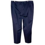 Lafayette 148 Straight Leg Dress Pants Women's Plus Size 20 Navy Blue Cotton Photo 2