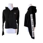 Guess Los Angeles Black Cropped Hoodie Sweatshirt LARGE Activewear Streetwear Photo 1