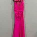 La Femme 29020 Strappy Back Bodycon Maxi Gown Dress Neon Pink Size 4 Photo 4
