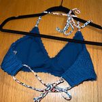 Xhilaration Woven Knit Blue Swimsuit Top Photo 2