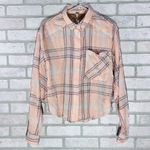 Free People Paradise Garden Cropped Plaid Button-Down Shirt Size S Photo 3