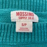 Mossimo Supply Co Teal Cropped Sweater with Open Knit Sleeves Photo 2