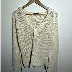 Abercrombie & Fitch NWOT Abercombie &‎ Fitch Y2K Crochet Beige Top With Hoodie Size M Photo 0