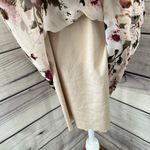 Lulus Cream Floral Deep V Sleeveless Skater Dress Photo 3
