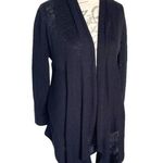 st. john's bay  Womens Open Cardigan Size Medium Black Ribbed High Low Knit NWT Photo 8