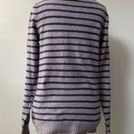 Gap  Gray and Navy Stripe V Neck Sweater Photo 6