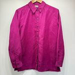 Chico's Chico’s Suedecloth Lexington Long Sleeve Tunic Shirt in Berrylicious Magenta 1/M Photo 0