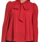 Tommy Hilfiger Womens Clip-Dot Pleated Tie-N Chili Pepper L Photo 0