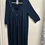 Elegant Navy Dress with Sequin Detail Blue Size 14 Photo 0