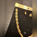 Bijoux Terner NWT  Gold Chain Link Necklace and Earrings Jewelry Set Chunky Photo 1