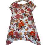 Original One of a kind Handmade Floral Cap Sleeve Linen cotton Tunic Dress M Size M Photo 5