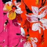 Kiwe Tropical Floral Midi Dress Size 42 US Size 6 Orange Red Vacation Casual Photo 4