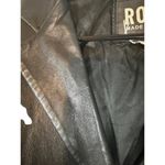 Roots Black Leather Button Front Collared Basic Leather Jacket Women Sz 8 Photo 8