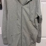 Unknown brand grey long grey full zip hoodie sweatshirt size large Photo 0