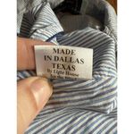 Tish Cox Peasant Tunic Blue White Striped Vneck Shirt Top Women’s Size XS Photo 2