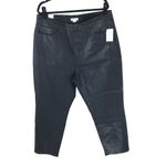 Good American Good Classic Coated Jeans Faux Leather Hi-Rise Skinnyish Black 18 Photo 3