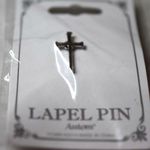 NIP Autom Nostalgic Lenten Nail Cross Silver Tone 3/4" Tie Tac/Lapel Pin Photo 0