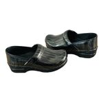 Dansko Pewter Stripe Patent Leather Professional Nursing Clogs Size 39 / 8.5-9 Photo 2
