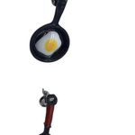 NEW fashion earrings fried egg in pan & spoon Black Photo 14