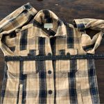 Lucky Brand  Plaid Thick Cotton Fall Shacket Shirt Jacket Sz S/P Tan Black Photo 7