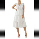 Endless Rose NWT Women's Lace Tiered Midi Dress WHITE COLOR Size XS Photo 1