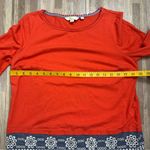 BODEN Red Orange Floral Embroidered Tunic Denim Hemline 100% Cotton Size 8 Blue Photo 4