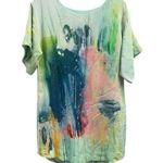 Maeve  Watercolor Silk Dress Claire Desjardins Size XS Short Sleeve Mini Photo 0
