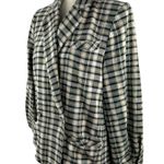 We The Free Luminary Plaid Flannel Jacket Blazer Double Breasted Neutral Tan S Photo 5