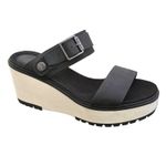 Timberland  Koralyn 2 Band Wedge Sandal‎ Womens 9 Black Leather Lug Soles Photo 2