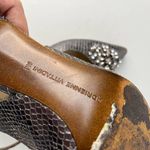 Adrienne Vittadini Surya Slingback Shoes Sz 6M Snake Skin Crystals Pewter Glam Photo 8