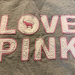 PINK - Victoria's Secret VTG RARE  "Love Pink" Grey Y2K Distressed Sweatshirt L Photo 1