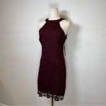 Lulus New! Lulu’s ‘Love Poem’ Burgundy Lace Halter Mini Dress Women’s Size Small Photo 4