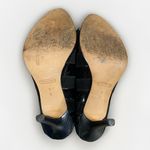 Coach  Trinitie Flower PUMPS Ladies 8 Black Suede Patent High HEELS Pumps EUC Photo 7