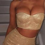 Babyboo  Fashion Patrice Skirt Mini Gold Glitter Size Large‎ Photo 0