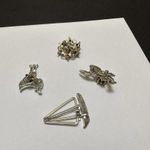 Lot Of 4 Brooch Pins Lobster, Sailboat, Horse Saddle, Etc Silver Photo 6