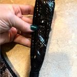 Nine West  Faux Python Snake Print Black Metallic Clutch Photo 6