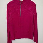 Topshop Pink Kimono Top 12 Womens Zipper Detail Wide Sleeve Floral Jacquard Photo 2