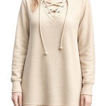 New York Laundry Warm Cozy Boho Lace Up Top With Fringe Size 1 Festival Cosplay Photo 0