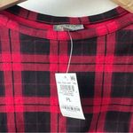 Style & Co Red Plaid Boat-Neck Top size Petite Large NEW NWT black print cozy Photo 3