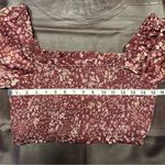 Altar'd State Altar’d State Vaella Smocked Floral Top in Burgundy Long Sleeve Cropped medium Photo 11